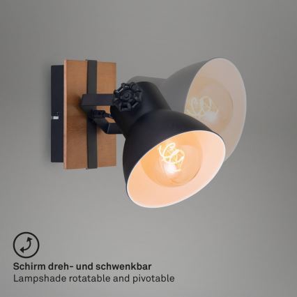 Briloner 2742-015 - Seinäkohdevalo RETRO 1xE27/25W/230V musta