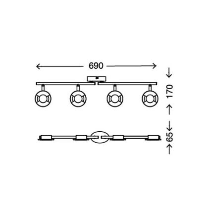 Briloner 2798-042 - LED-kohdevalaisin STONE 4xLED/4,5W/230V