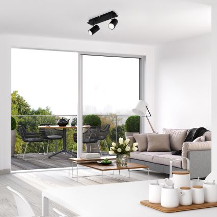 Briloner 2857-025 - Kohdevalaisin SPOT 2xGU10 / 40W / 230V musta