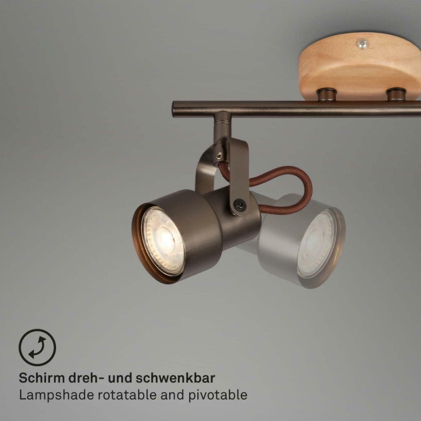 Briloner 2872-045 - LED-kohdevalaisin TAHUN 4xGU10/5W/230V 3000K ruskea