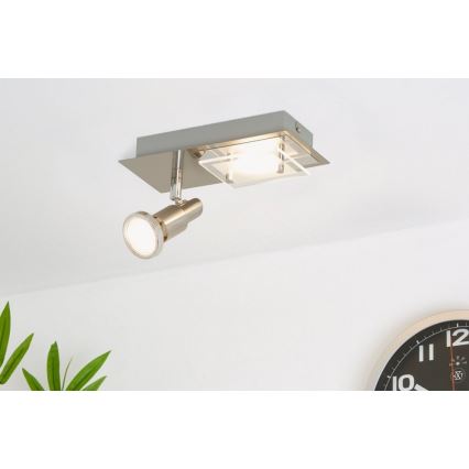 Briloner 2879-022 - LED-kattovalaisin COMBINATA 1xGU10/3W + LED/5W/230V