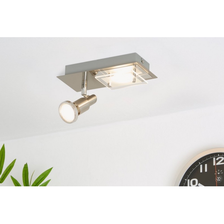 Briloner 2879-022 - LED-kattovalaisin COMBINATA 1xGU10/3W + LED/5W/230V