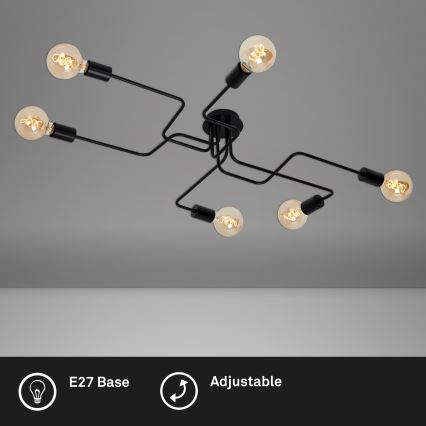 Briloner 2887-065 - Kiinteä kattokruunu FARETTO 6xE27/60W/230V