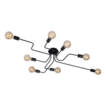 Briloner 2888-085 - Kiinteä kattokruunu FARETTO 8xE27/60W/230V musta