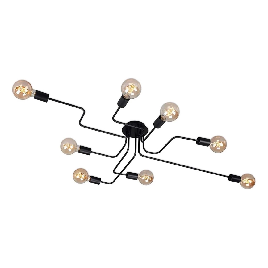Briloner 2888-085 - Kiinteä kattokruunu FARETTO 8xE27/60W/230V musta