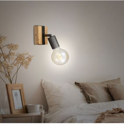 Briloner 2900-011 - Seinäkohdevalo WOOD BASIC 1xE27/25W/230V