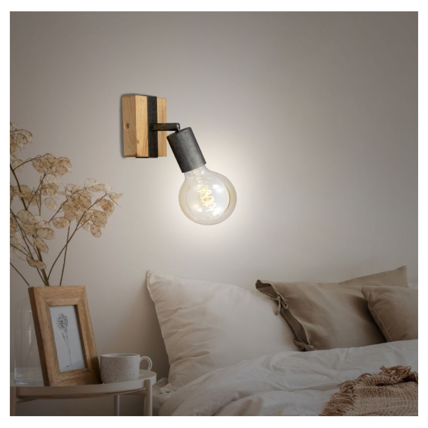 Briloner 2900-011 - Seinäkohdevalo WOOD BASIC 1xE27/25W/230V