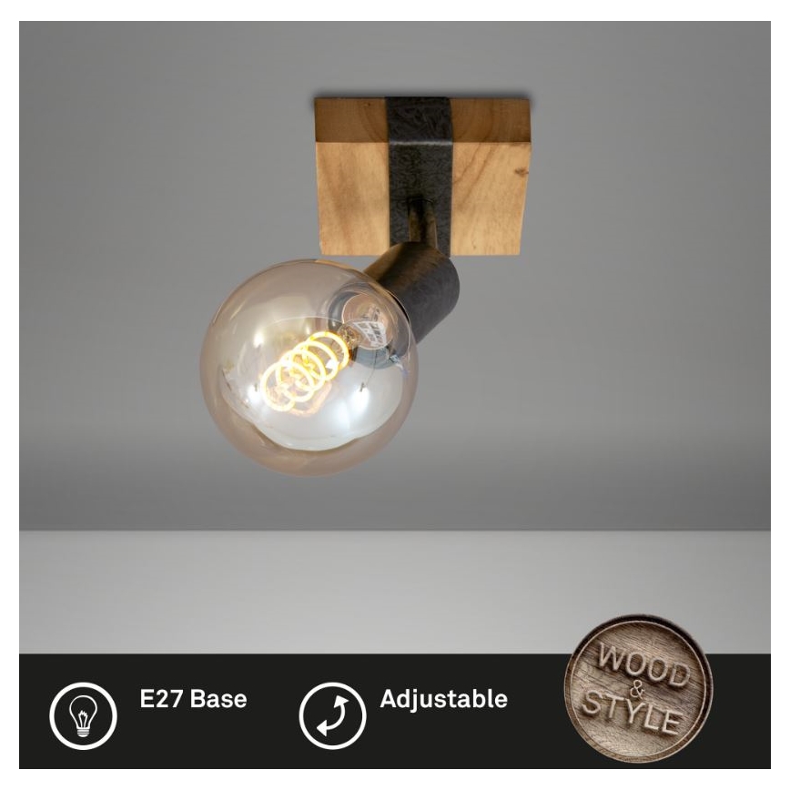 Briloner 2900-011 - Seinäkohdevalo WOOD BASIC 1xE27/25W/230V