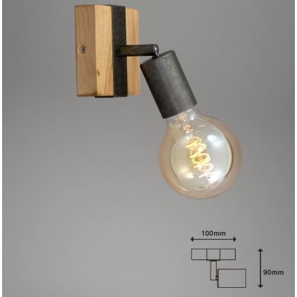 Briloner 2900-011 - Seinäkohdevalo WOOD BASIC 1xE27/25W/230V