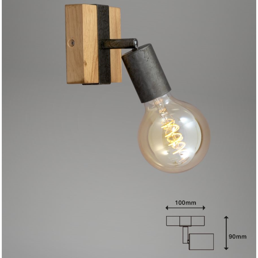 Briloner 2900-011 - Seinäkohdevalo WOOD BASIC 1xE27/25W/230V