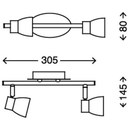 Briloner 2914-022 - LED-kohdevalaisin 2xGU10/3W/230V 3000K