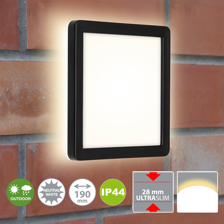 Briloner 3010-015 - LED Kattovalo LED/8W/230V 19x19 cm musta IP44