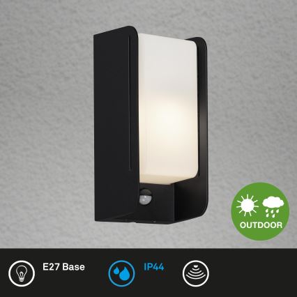 Briloner 3017-015 - Ulkoseinävalaisin anturilla 1xE27/12W/230V IP44