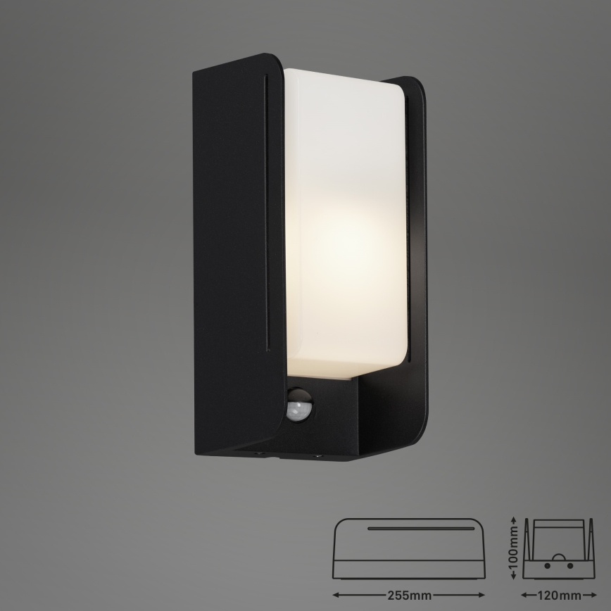 Briloner 3017-015 - Ulkoseinävalaisin anturilla 1xE27/12W/230V IP44