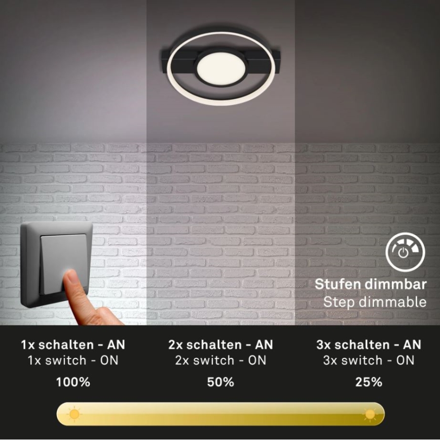 Briloner 3026-015 - Himmennettävä LED-kattovalaisin FRAME LED/33W/230V