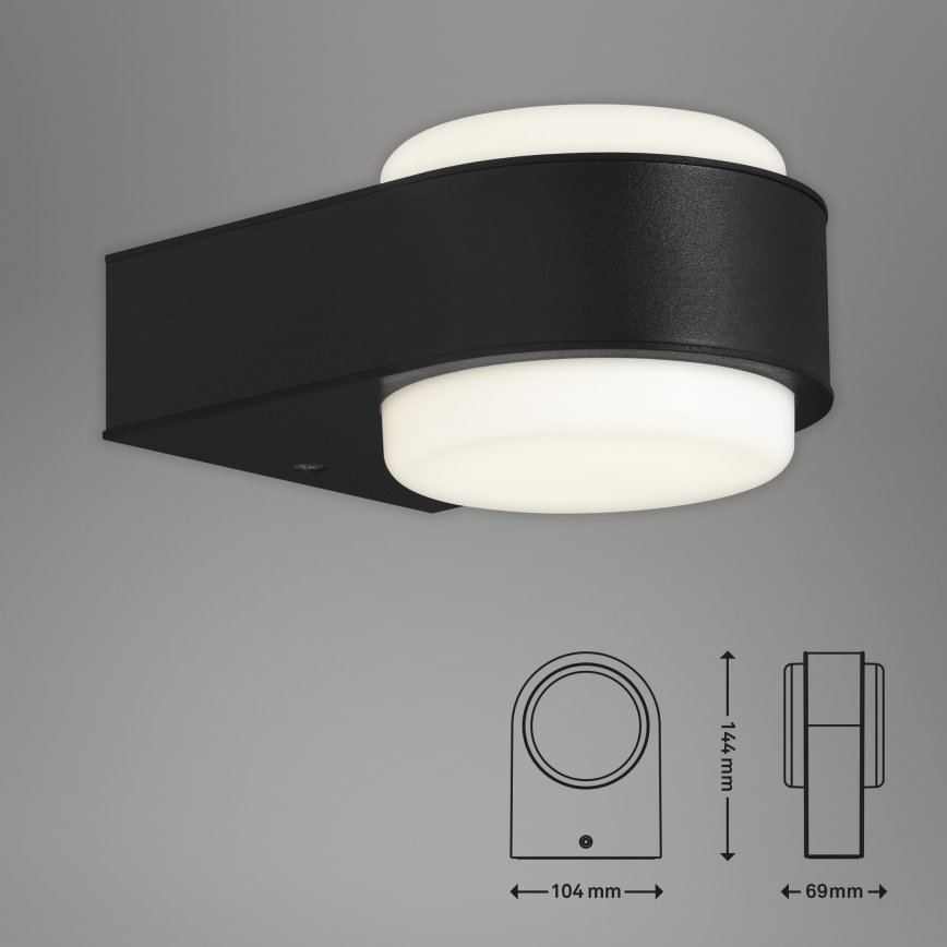 Briloner 3035-015 - LED-ulkoseinävalaisin HANAU LED/6,5W/230V IP44 musta