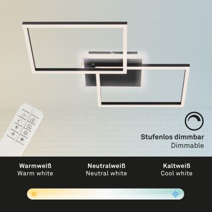 Briloner 3049-015 - Himmennettävä LED-kattovalaisin FRAME LED/40W/230V + kauko-ohjaus