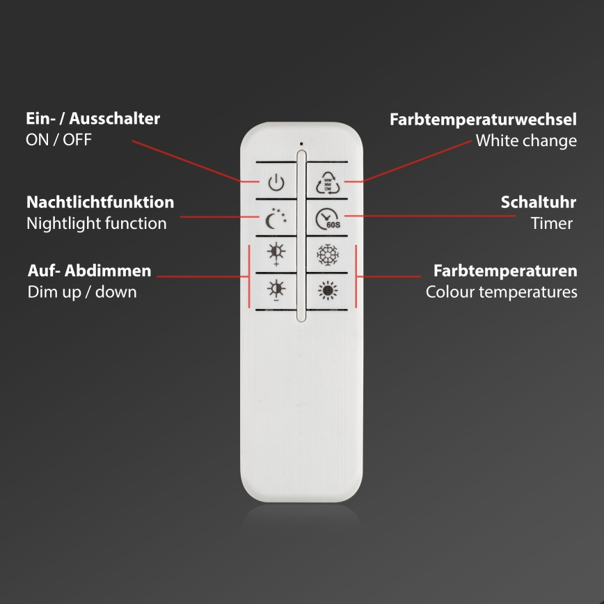 Briloner 3049-015 - Himmennettävä LED-kattovalaisin FRAME LED/40W/230V + kauko-ohjaus
