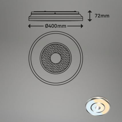Briloner 3083-018 - Himmennettävä kylpyhuoneen LED-kattovalaisin COOL&COSY LED/24W/230V IP44
