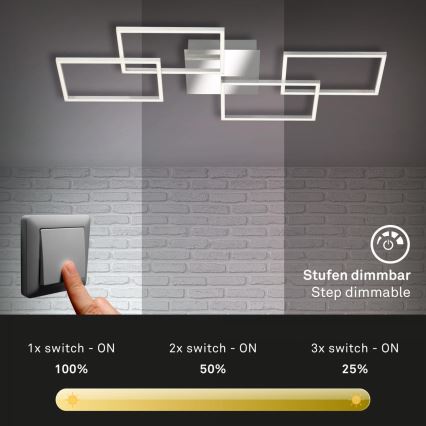 Briloner 3091-018 - Himmennettävä LED-kattovalaisin FRAME LED/30W/230V kiiltävä kromi