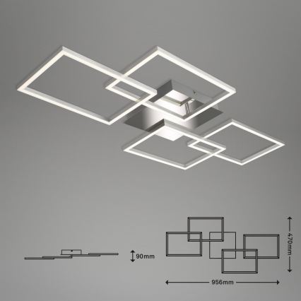 Briloner 3091-018 - Himmennettävä LED-kattovalaisin FRAME LED/30W/230V kiiltävä kromi