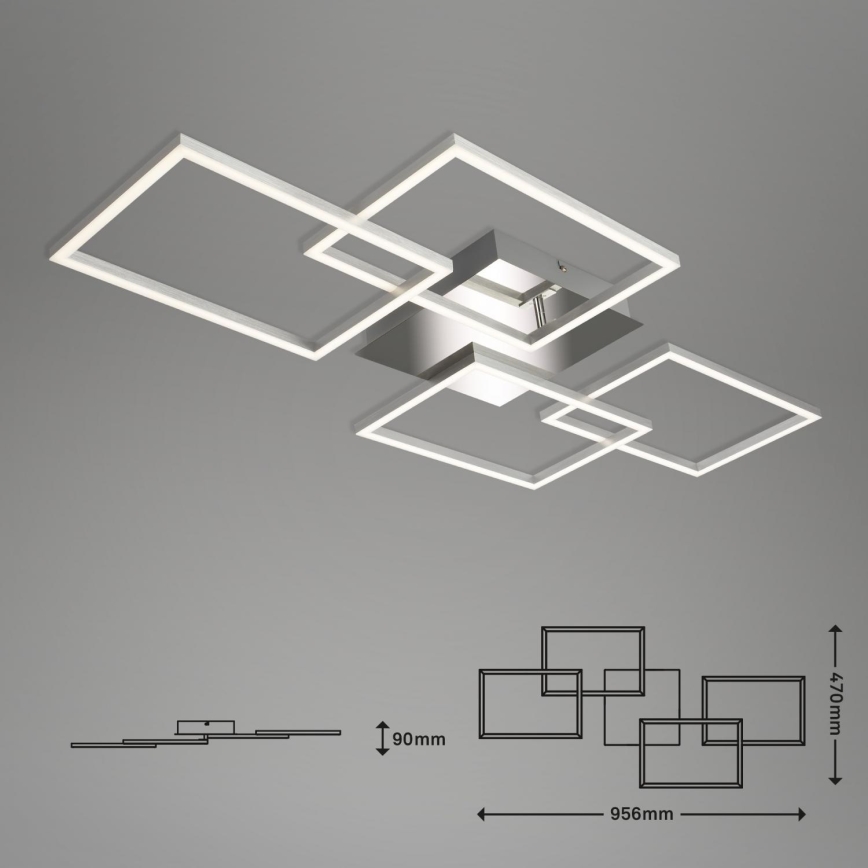 Briloner 3091-018 - Himmennettävä LED-kattovalaisin FRAME LED/30W/230V kiiltävä kromi
