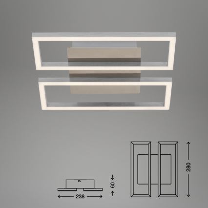 Briloner 3107-012 - Himmennettävä LED-kattovalaisin FRAME 2xLED/7,25W/230V