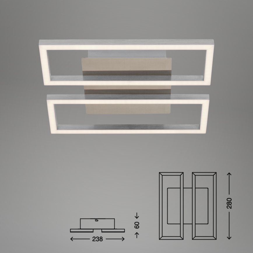Briloner 3107-012 - Himmennettävä LED-kattovalaisin FRAME 2xLED/7,25W/230V