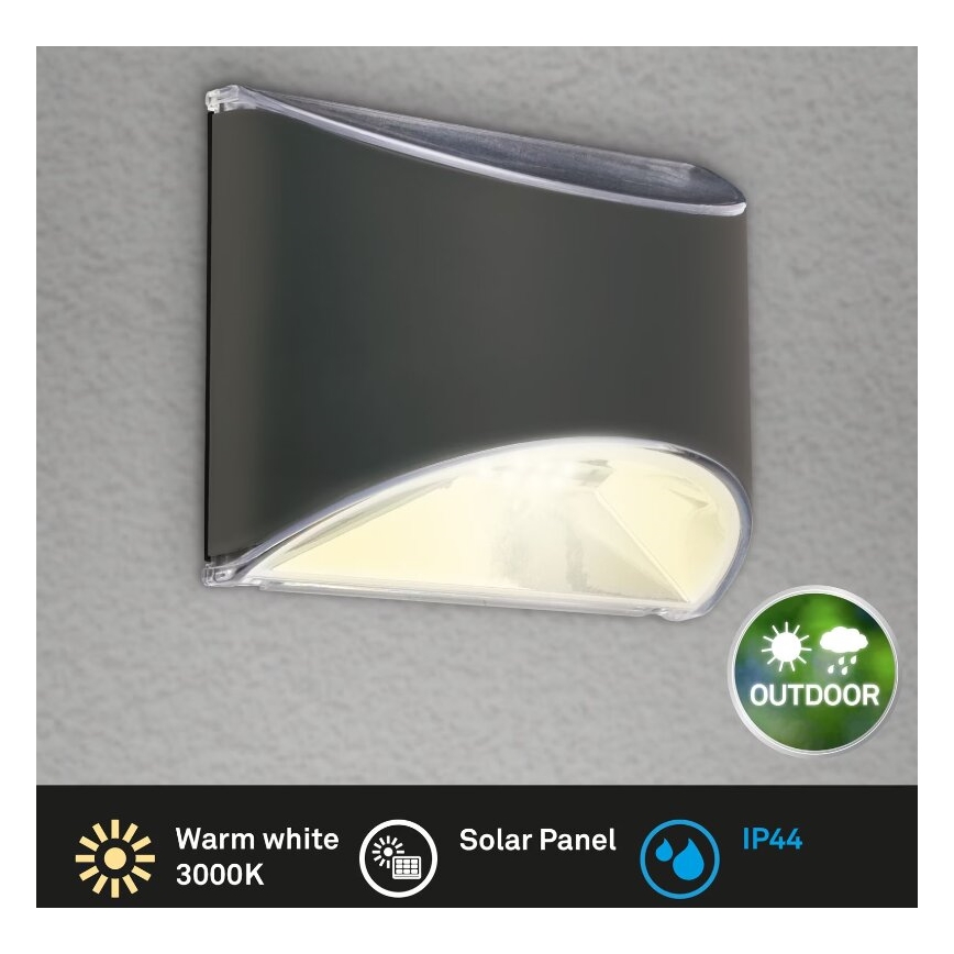 Briloner 3133015 - LED-seinäaurinkovalaisin LED/2W/3,7V IP44 3000K
