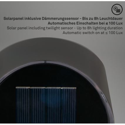 Briloner 3133015 - LED-seinäaurinkovalaisin LED/2W/3,7V IP44 3000K