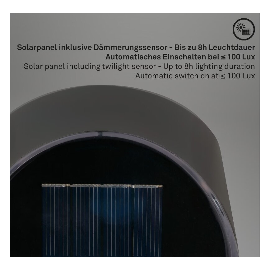 Briloner 3133015 - LED-seinäaurinkovalaisin LED/2W/3,7V IP44 3000K