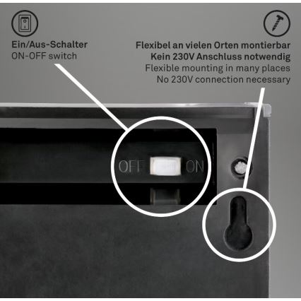 Briloner 3133015 - LED-seinäaurinkovalaisin LED/2W/3,7V IP44 3000K