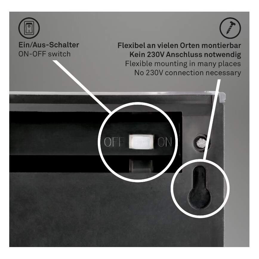 Briloner 3133015 - LED-seinäaurinkovalaisin LED/2W/3,7V IP44 3000K