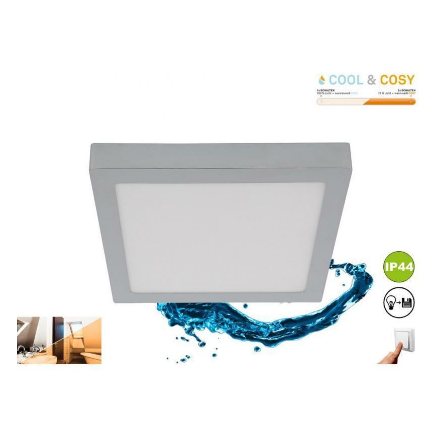 Briloner 3142-018 - LED-kattovalaisin kylpyhuoneeseen COOL&COSY LED/21W/230V 2700/4000K IP44