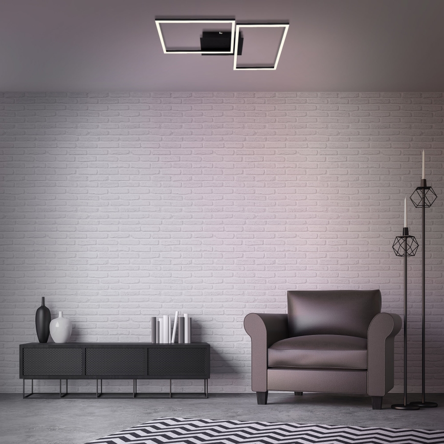 Briloner 3149-018 - LED Himmennettävä pinta-asennettava kattokruunu FRAME 2xLED/15W/230V + kauko-ohjain
