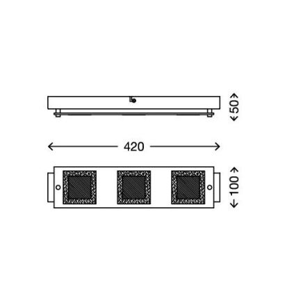 Briloner 3153-038 - LED-kattovalaisin PLAZA 3xLED/5W/230V
