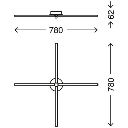 Briloner 3181-049 - LED Pinta-asennettava kattokruunu GO 4xLED/5W/230V