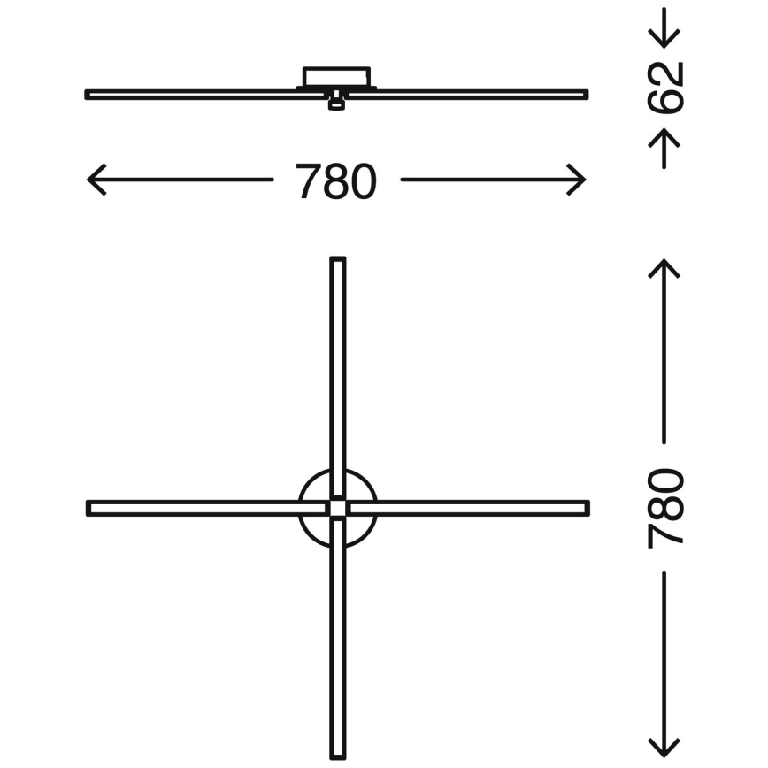 Briloner 3181-049 - LED Pinta-asennettava kattokruunu GO 4xLED/5W/230V