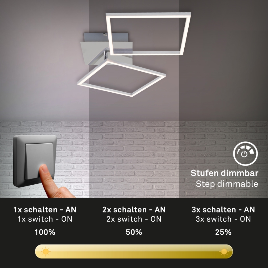 Briloner 3182-018 - Himmennettävä LED-kattovalaisin FRAME 2xLED/15,5W/230V