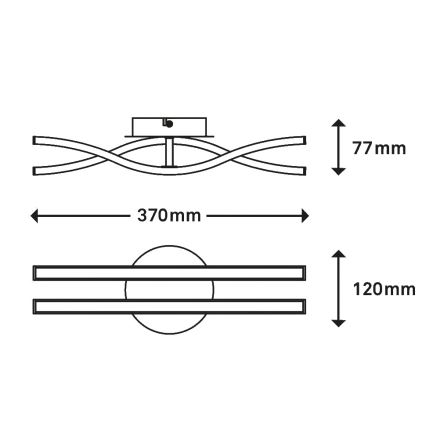 Briloner 3194-029 - LED-kattokruunu pinta-asetettava GO 2xLED/6W/230Vc