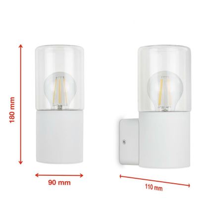Briloner 320506TF - Ulkoseinävalaisin 1xE27/12W/230V IP44 valkoinen