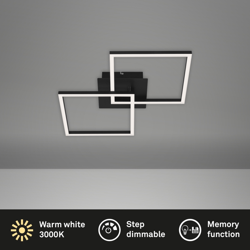 Briloner 3210-015 - Himmennettävä LED-kattovalaisin FRAME 2xLED/11W/230V musta