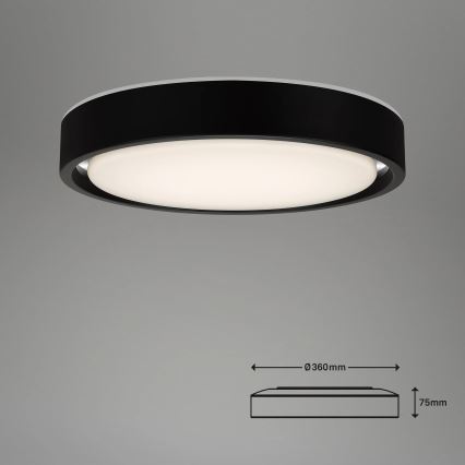 Briloner 3227-015 - Himmennettävä LED-RGB-kattovalaisin anturilla TALENA LED/24W/230V musta + kauko-ohjaus