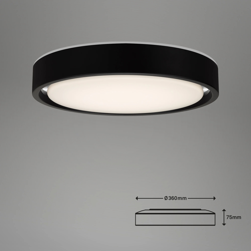 Briloner 3227-015 - Himmennettävä LED-RGB-kattovalaisin anturilla TALENA LED/24W/230V musta + kauko-ohjaus