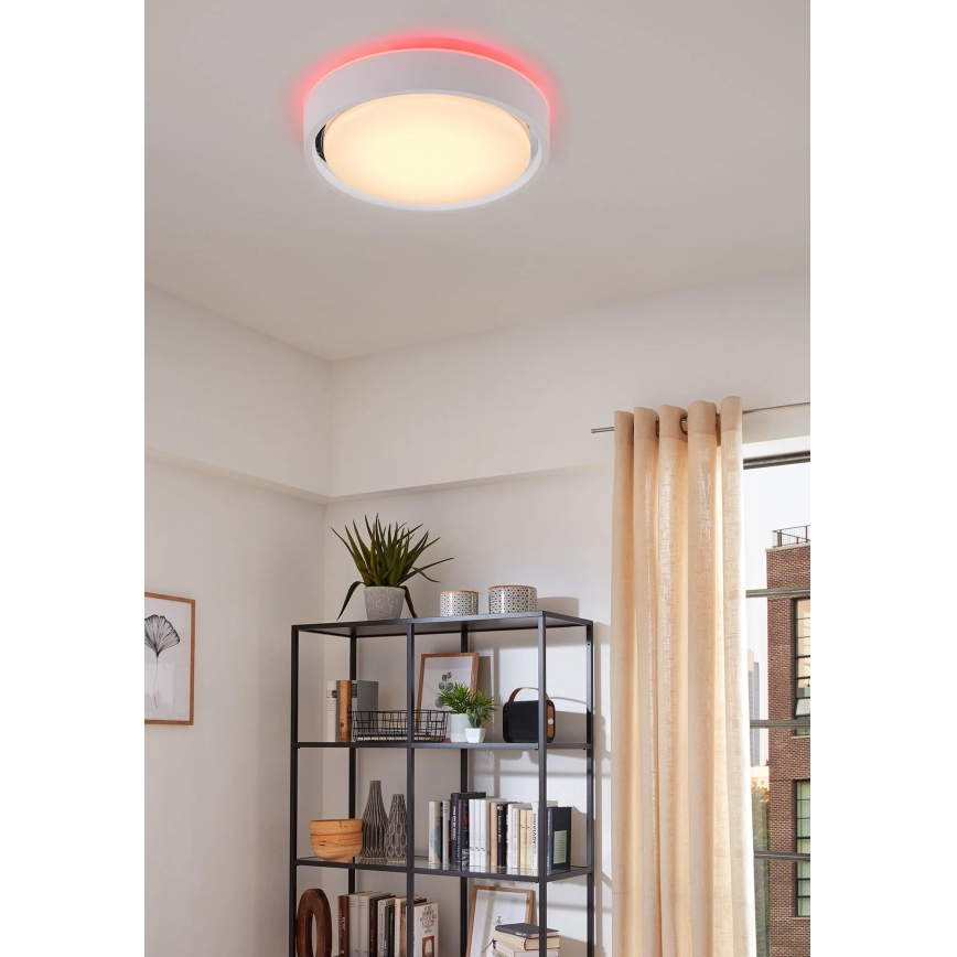 Briloner 3227-016 - LED RGB Himmennysvalo anturilla TALENA LED/24W/230V valkoinen + kauko-ohjaus
