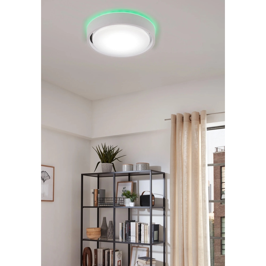Briloner 3227-016 - LED RGB Himmennysvalo anturilla TALENA LED/24W/230V valkoinen + kauko-ohjaus