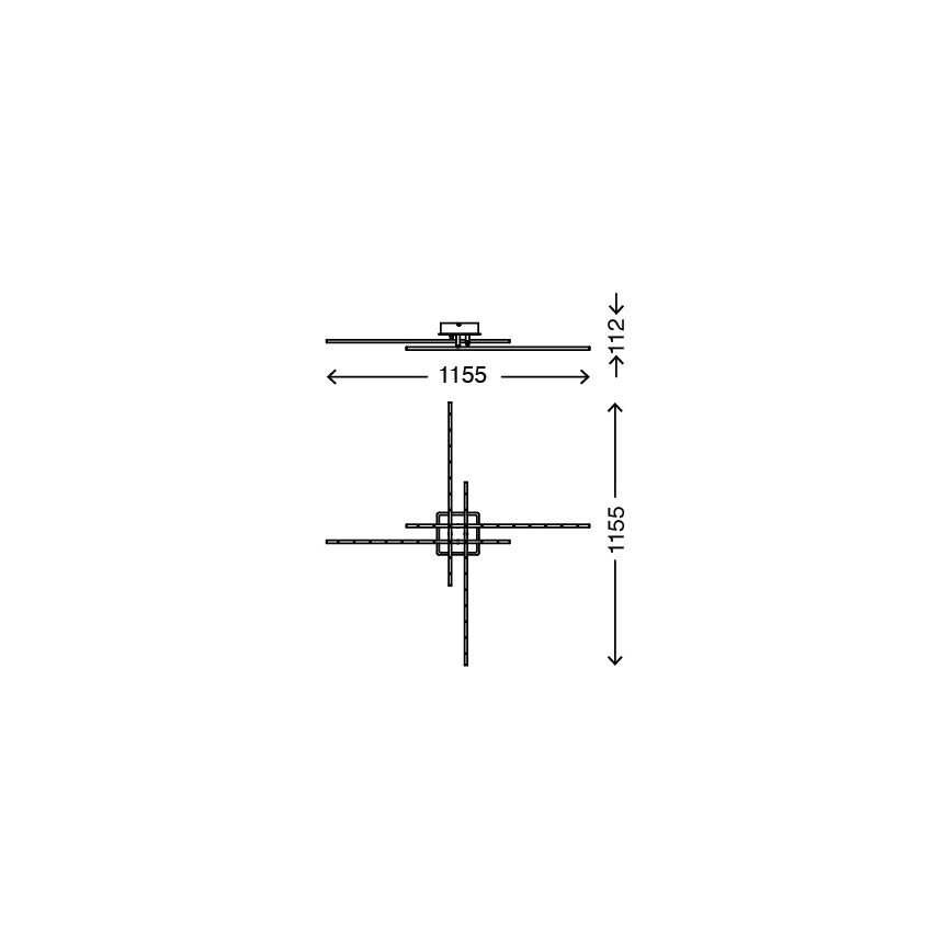 Briloner 3254-042 - Himmennettävä LED-kattovalaisin TEMPALTE 4xLED/11W/230V
