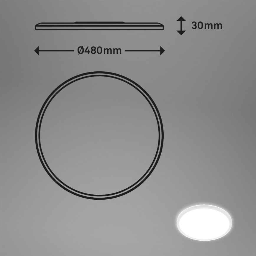 Briloner 3428-016 - LED-kattovalaisin SLIM LED/30W/230V