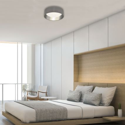 Briloner 3482014 - LED-kattovalaisin MAILA STARRY LED/12W/230V harmaa/hopea