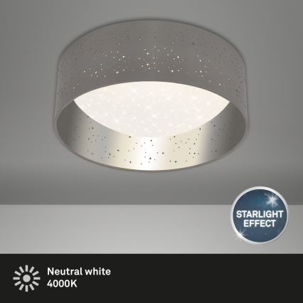 Briloner 3482014 - LED-kattovalaisin MAILA STARRY LED/12W/230V harmaa/hopea